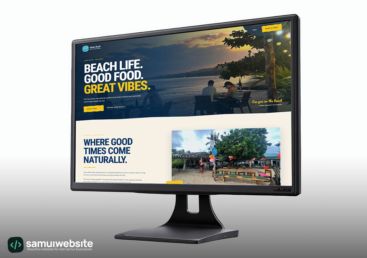 Andre Beach Bar & Restaurant website preview