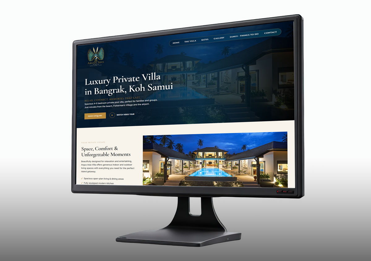 Argus Asia Villa website preview