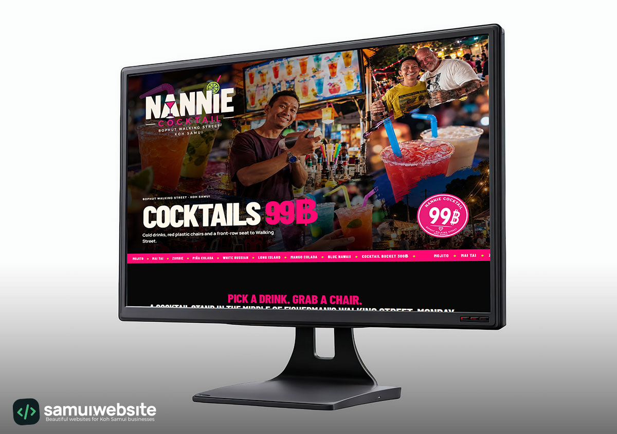 Nannie Cocktail Samui website preview