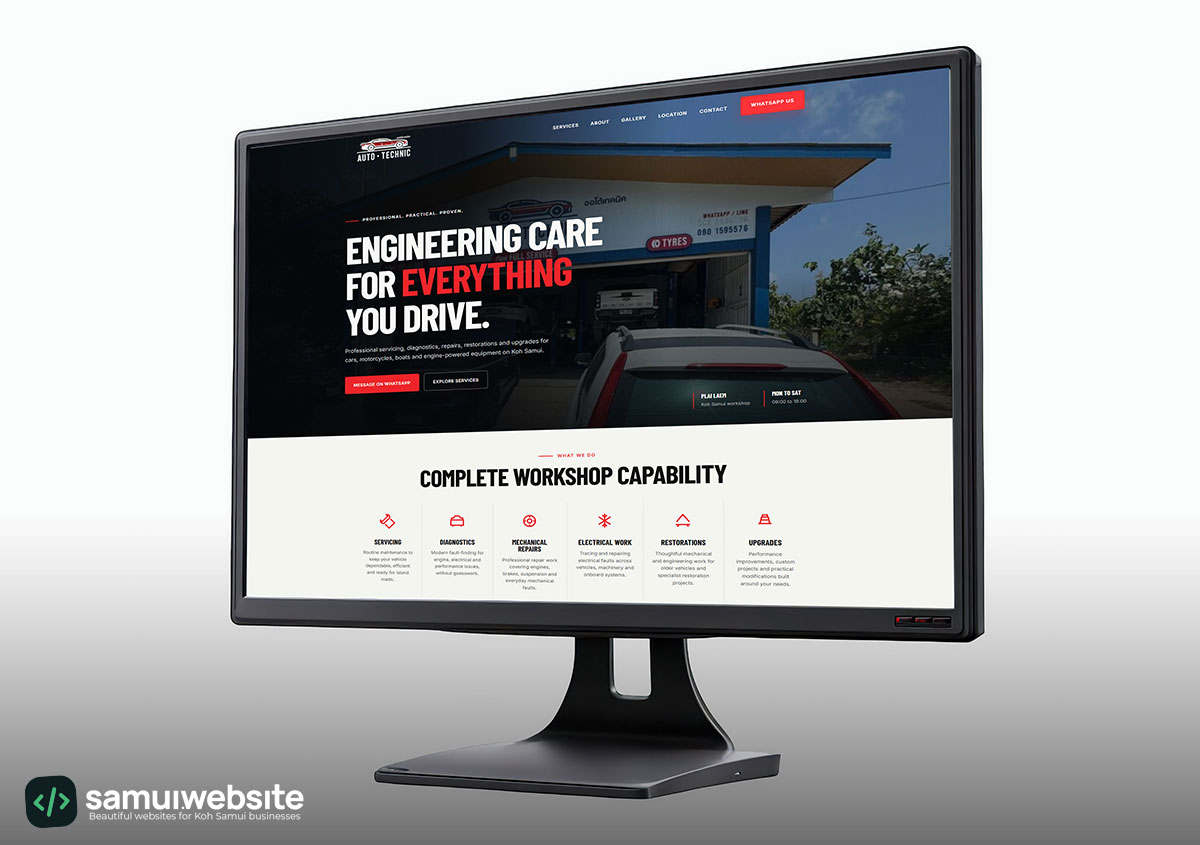 Samui Automotive website preview