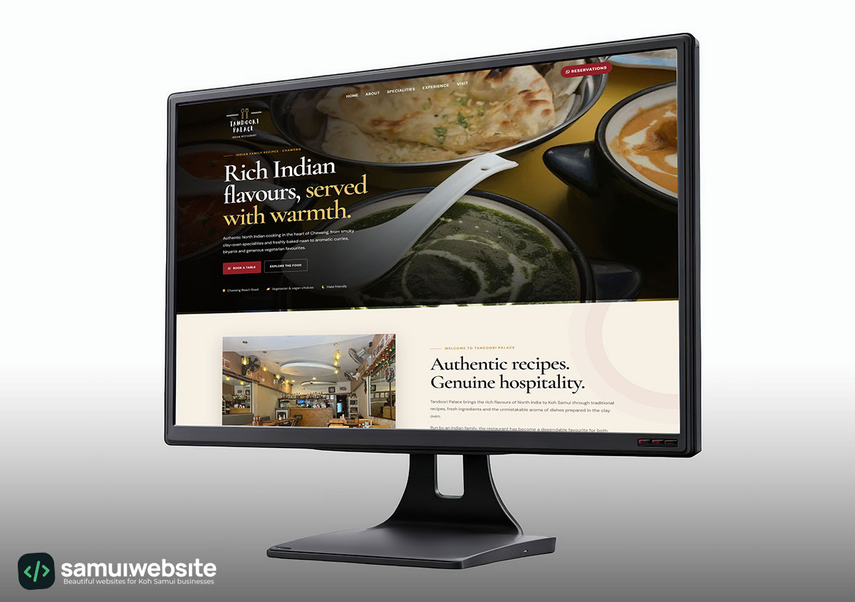 Tandoori Palace website preview