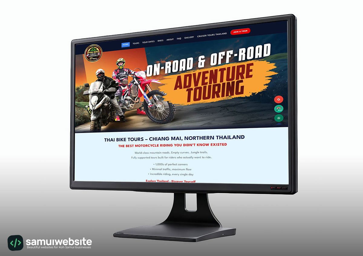 Thai Bike Tours website preview