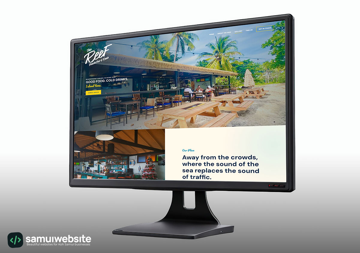 The Reef Bar & Restaurant website preview